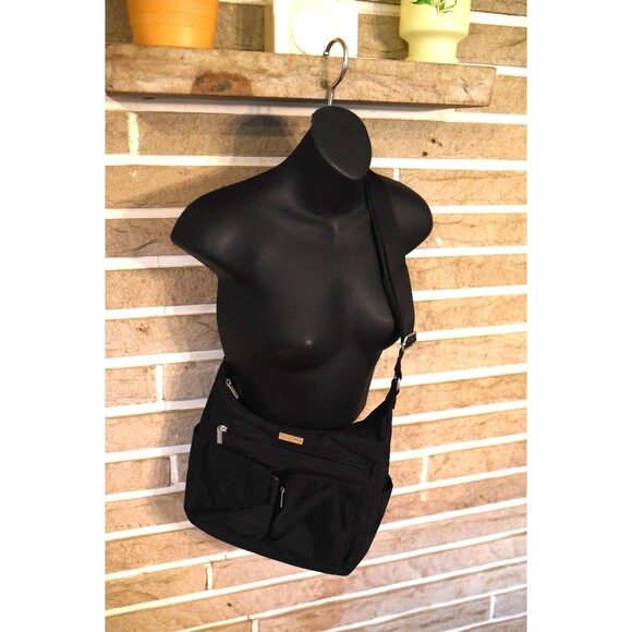 Baggallini Crossbody Purse Bag satchel black Nylon - Picture 1 of 10